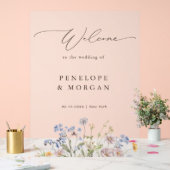 Spring Wildflower Meadow Garden Bruiloft Welkom Acryl Bord (Huwelijk)