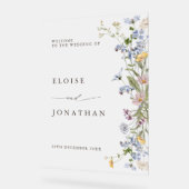 Spring Wildflower Meadow Garden Bruiloft Welkom Acryl Bord (Hoek)