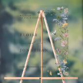 Spring Wildflower Meadow Garden Bruiloft Welkom Acryl Bord (Neutraal)