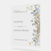 Spring Wildflower Meadow Garden Bruiloft Welkom Acryl Bord (Hoek)