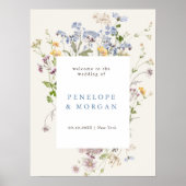 Spring Wildflower Meadow Garden Bruiloft Welkom Poster (Voorkant)