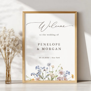 Spring Wildflower Meadow Garden Bruiloft Welkom Poster