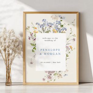 Spring Wildflower Meadow Garden Bruiloft Welkom Poster