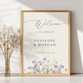 Spring Wildflower Meadow Garden Bruiloft Welkom Poster