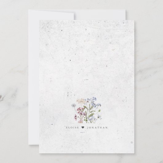 Spring Wildflower Meadow Garden Wedding I Kaart (Achterkant)