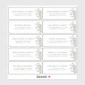 Spring Wildflower Meadow Gast Naam Adres Sticker (Vel)