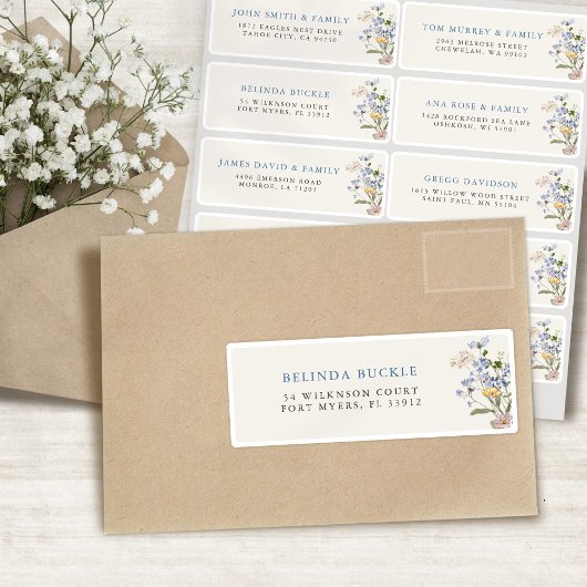  Spring Wildflower Meadow Gast Naam Adres Sticker