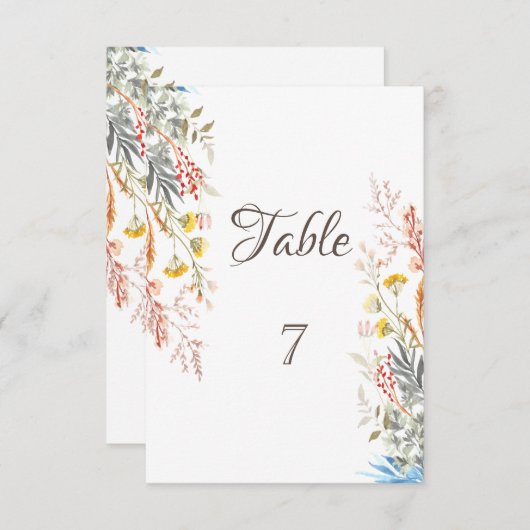 Spring Wildflower Meadow Gedroogd Kaart (Voorkant / Achterkant)