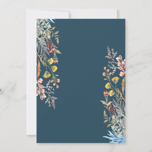 Spring Wildflower Meadow Gedroogd Vrijgezellenfees Kaart (Achterkant)