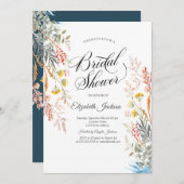 Spring Wildflower Meadow Gedroogd Vrijgezellenfees Kaart (Voorkant / Achterkant)