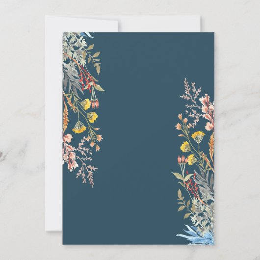 Spring Wildflower Meadow Gedroogde Bachelorette Kaart (Achterkant)