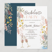 Spring Wildflower Meadow Gedroogde Bachelorette Kaart (Voorkant / Achterkant)