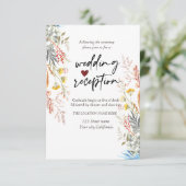 Spring Wildflower Meadow Gedroogde ontvangst Kaart (Staand voorkant)