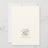  Spring Wildflower Meadow Gold Chic Wedding Kaart (Achterkant)