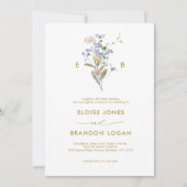  Spring Wildflower Meadow Gold Wedding Kaart (Voorkant)