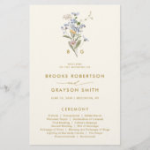 Spring Wildflower Meadow Gold Wedding Programma (Voorkant)