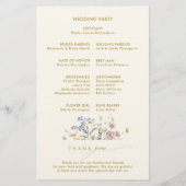 Spring Wildflower Meadow Gold Wedding Programma (Achterkant)