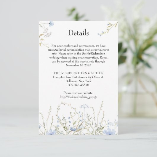 Spring Wildflower Meadow stoffige blauwe details k Informatiekaartje (Staand voorkant)