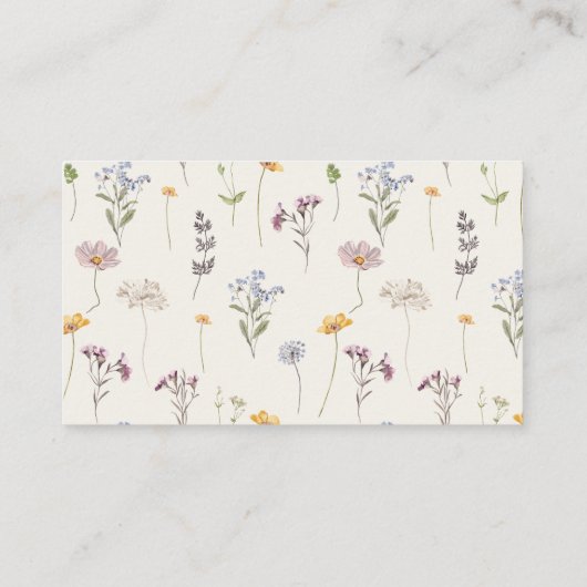 Spring Wildflower Meadow Tuin Bruiloft Details QR Informatiekaartje (Achterkant)