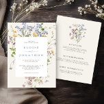 Spring Wildflower Meadow Tuin Details Bruiloft Kaart<br><div class="desc">Leg het mooie van natuur vast op uw speciale dag met onze prachtige wildflower waterverf bruiloft uitnodigingen. Elegant, uniek en bloeiend met liefde. Gebruik de tekstvelden om de kaart te personaliseren met uw eigen formulering en gegevens. Als u de lettertypestijl, kleur of tekstplaatsing wilt wijzigen, klikt u op de knop...</div>