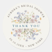 Spring Wildflower Meadow Vrijgezellenfeest dank u Ronde Sticker (Voorkant)