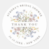 Spring Wildflower Meadow Vrijgezellenfeest dank u Ronde Sticker (Voorkant)