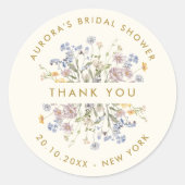 Spring Wildflower Meadow Vrijgezellenfeest dank u Ronde Sticker (Voorkant)