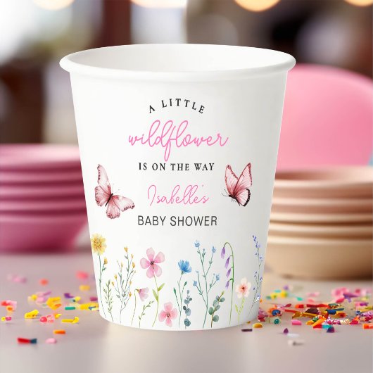 Spring Wildflower Meisje Baby shower Papier Cups Papieren Bekers