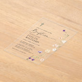 Spring Wildflower Meisje Bloemdoop Acryl Uitnodigingen (Laagn)