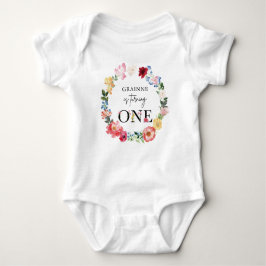 Spring Wildflower Meisje Eerste Verjaardagsfeest Romper