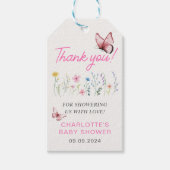 Spring Wildflower Meisje Roze Baby shower Cadeaulabel (Voorkant)