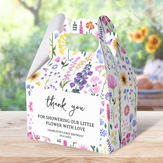 Spring Wildflower Meisje's Eerste Verjaardag Bedankdoosjes
