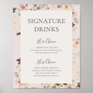 Spring Wildflower Onderteken voor Drink van ondu Poster
