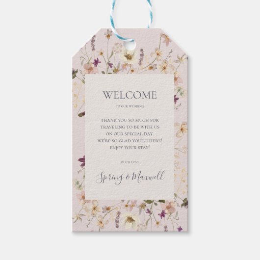 Spring Wildflower | Onthaal van het Wuwelijkhuweli Cadeaulabel (Voorkant)
