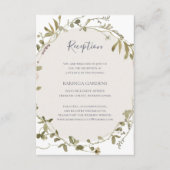 Spring Wildflower | Ontvangkaart voor witte bruilo Informatiekaartje (Voorkant)