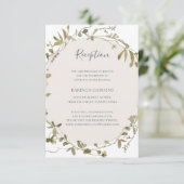 Spring Wildflower | Ontvangkaart voor witte bruilo Informatiekaartje (Staand voorkant)