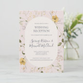Spring Wildflower | Ontvangst van blush Weddenscha Kaart (Staand voorkant)
