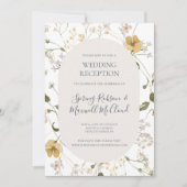 Spring Wildflower | Ontvangst van witte bruiloft Kaart (Voorkant)