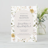 Spring Wildflower | Ontvangst van witte bruiloft Kaart (Staand voorkant)