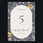 Spring Wildflower | Paars Dustabelnummer Kaart<br><div class="desc">Deze voorjaarsbloem | Het stoffige paarse tafelnummer is perfect voor uw rustige boho bruiloft. Het ontwerp is voorzien van kleurrijke, elegante, minimalistische waterverf wilde bloemen. Het doet de kijker denken aan een klassieke eenvoudige bohemische zomertuinweide. Een hoogtepunt van het ontwerp is hoe de bloem en de groen minimaal en modern...</div>