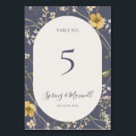 Spring Wildflower | Paars Dustabelnummer Kaart<br><div class="desc">Deze voorjaarsbloem | Het stoffige paarse tafelnummer is perfect voor uw rustige boho bruiloft. Het ontwerp is voorzien van kleurrijke, elegante, minimalistische waterverf wilde bloemen. Het doet de kijker denken aan een klassieke eenvoudige bohemische zomertuinweide. Een hoogtepunt van het ontwerp is hoe de bloem en de groen minimaal en modern...</div>