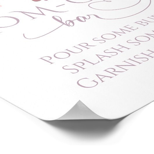 Spring Wildflower Paars Girl Baby shower bar Poster (Hoek)