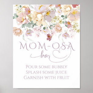 Spring Wildflower Paars Girl Baby shower bar Poster
