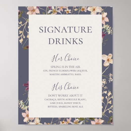 Spring Wildflower | Paarse Drinken voor de mosterd Poster (Voorkant)