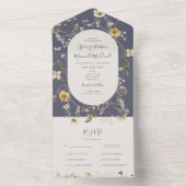 Spring Wildflower | Paarse mosterdzegel en verzend All In One Uitnodiging (Binnen)