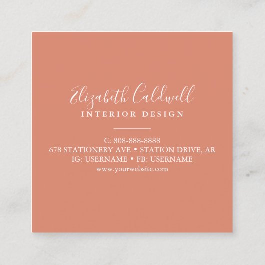 Spring Wildflower Poppy Floral gepersonaliseerd Vierkante Visitekaartje (Achterkant)