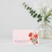 Spring Wildflower Poppy Floral gepersonaliseerd Visitekaartje (Staand voorkant)