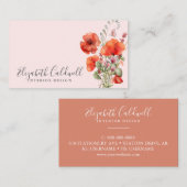 Spring Wildflower Poppy Floral gepersonaliseerd Visitekaartje (Voorkant / Achterkant)