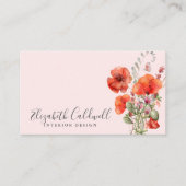 Spring Wildflower Poppy Floral gepersonaliseerd Visitekaartje (Voorkant)