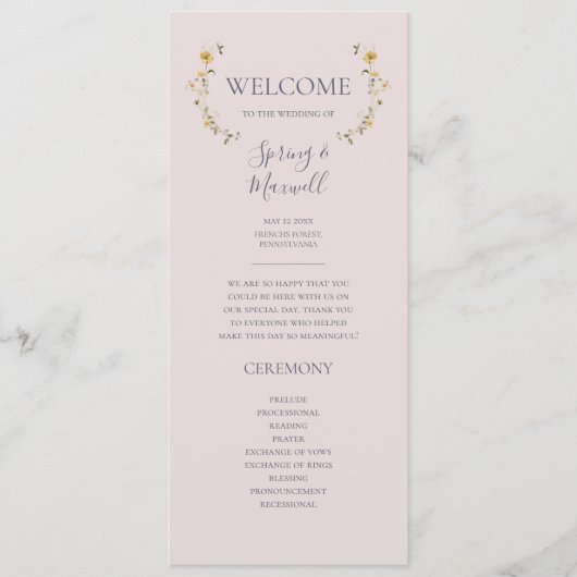 Spring Wildflower | Programma voor onzin Programmakaart (Voorkant)